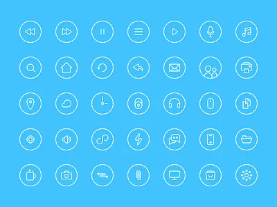 Thin Rounded Icons blue circle icons retina rounded small thin ui