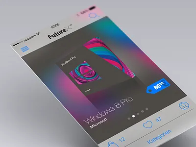 Software-Shopping-App Startscreen blue ios 7 ios7 search software tech white windows