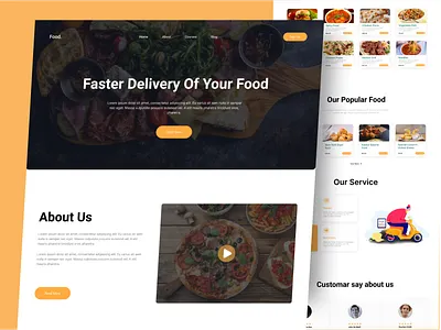 Food delivery design fast food interface landing page maxfluid ui ux website