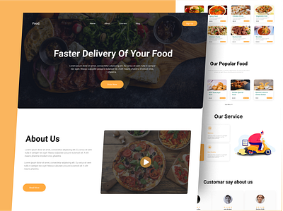 Food delivery design fast food interface landing page maxfluid ui ux website