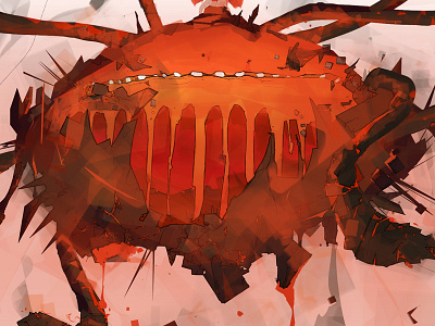 Badass Firemelon borderlands character design digital orange paint