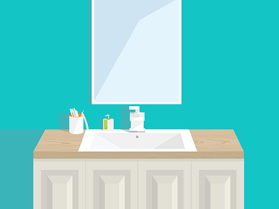 Fresh Morning bathroom fresh house illustration interior sink water