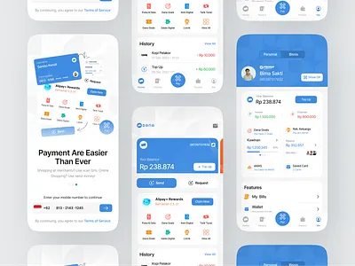 Dana Redesign - Finance App app bank banking banking app clean coin credit card dana design finance financial fintech app money money transfer redesign saving savings transactions ui ux