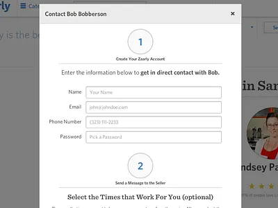 Zaarly Seller Direct Contact Form contact forms zaarly
