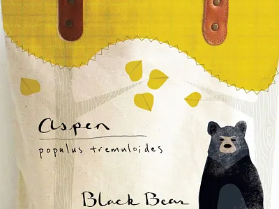 Autumn Friends Tote-Bear animals bear forest illustration plaid yellow