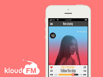 klouldFM - Music Player app clould design flat iphone logo music play player sound