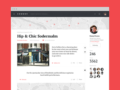 Experience Page Wip experience flat layout map minimal service social travel ui web