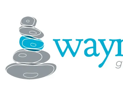Waymark Logo branding cairn lawyer logo staked