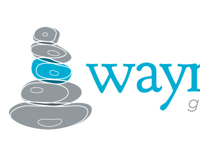 Waymark Logo branding cairn lawyer logo staked