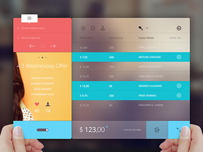 Digital Menu digital flat menu order restaurant transparency ui ux yellow
