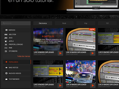 A tutorials platform Web site dj flat player tutorials video