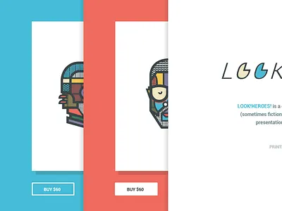 LOOK!HEROES! art digital flat illustrations landing lookheroes page vector