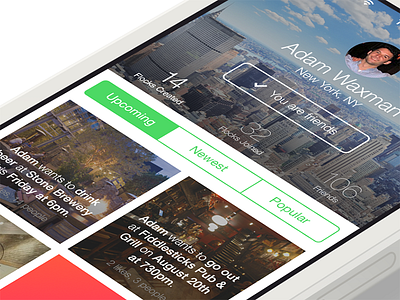 iOS 7 Flock Profile app events flock grid ios 7 profile update user