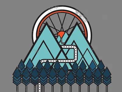 Whistler Gran Fondo Livebreatheride benefit event graphic design illustration print tee design