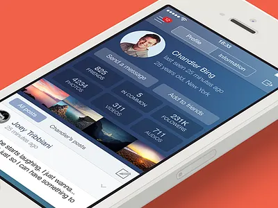 VK Social App [Main Screen] app contest flat iphone ui vk
