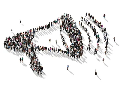 People horn megaphone people