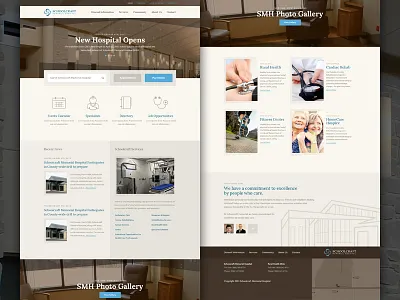 Schoolcraft Hospital Concept design elegant seagulls flat flat elegant seagulls header hero hospital ui web