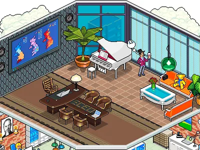 Lonely At The Top editorial illustration pixel art