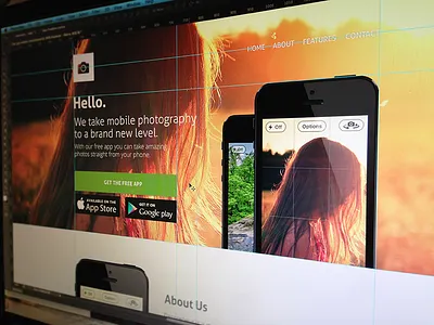 Free App Website PSD Template app free psd template web design