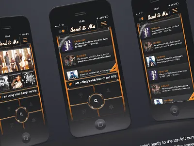 Band And Me Recent bandandme bandme feed graphic icon ios music recent ui