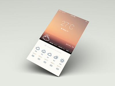 A weather app screen dachang flat ios ios7 ui weather