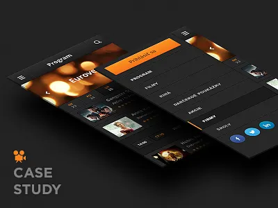 Cinema reservations (CS) animation app case study cinema cs dark mobile motion orange reservations tickets
