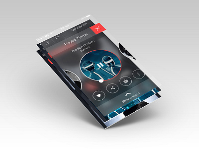 Curation layers app blurred flat layer music player