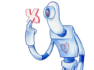 Alef character design illustration pencil