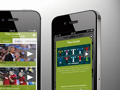 The Goals Smartphone design lead ux simple smartphone sport the times ui ux