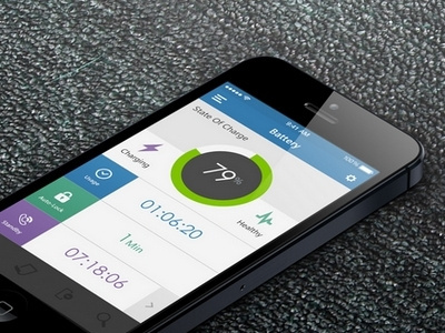 Battery Manager battery blue flat ios iphone manager power