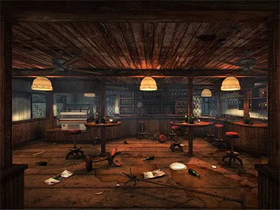 Danilos Bar Clean - Unity3d ingame screengrab 3d design grunge interior modeling realtime rendering texture unity