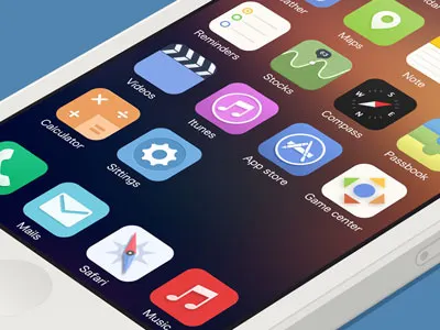 Flat Icons - ios7 calculator flat gris ios7 mails music passbook phone safari sittings store