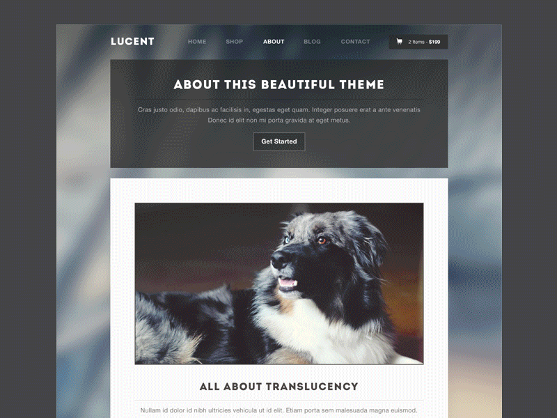 Lucent Template Theme (Animated GIF) backgrounds design ios7 shop template theme ui website