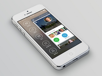 Menu circle events flat icons ios7 iphone menu