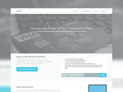 Plaid bank branding clean design homepage interface minimal modernbits web