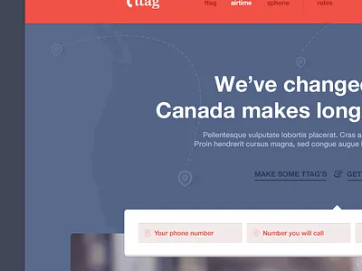 Simple concept of the landing page flat icon input landing menu page photo purple red simple web website