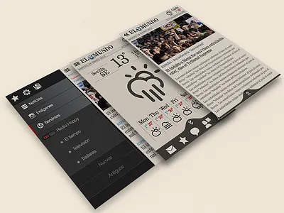 App "El mundo " final project android categories iphone menu mundo news newspapper paper scroll sport white world