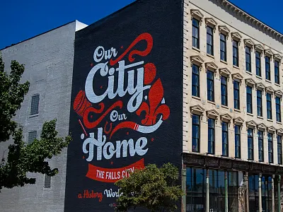 Louisville Mural banner bourbon bsketball kentucky lettering louisville mural paint sign painting typography