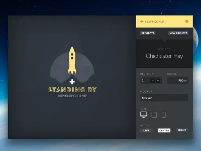 Mockup Rocket WIP app design desktop desktop app mockup osx share tool