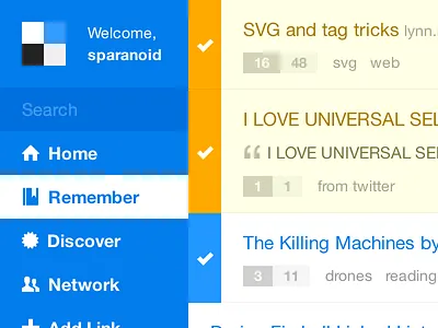 Delicious.com Redesign - Dashboard