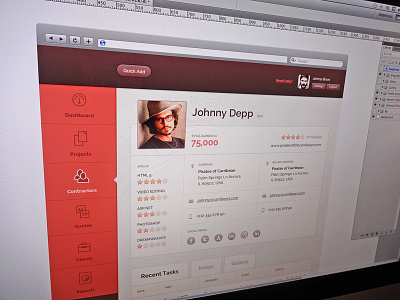 Secret App app brown contractor icons orange profile responsive social media stars ui ux