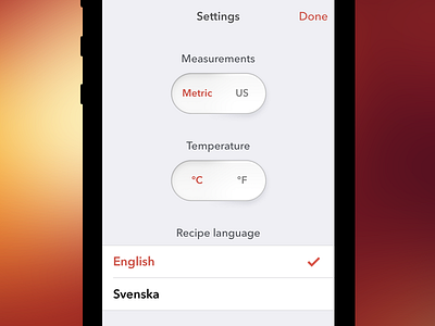 Veggie Weekend Settings button ios7 settings switch switches toggle