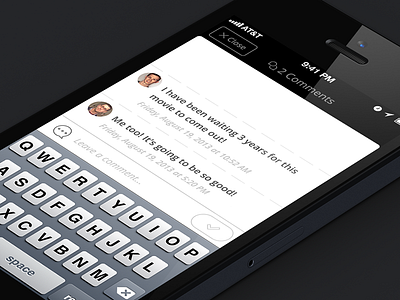 iOS Comments UI clean comments flat interface io7 iphone retina simple