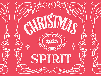 Christmas Spirit - 2022 adobe photoshop christmas handdrawn illustration jack daniels lettering spirit texture typography vintage