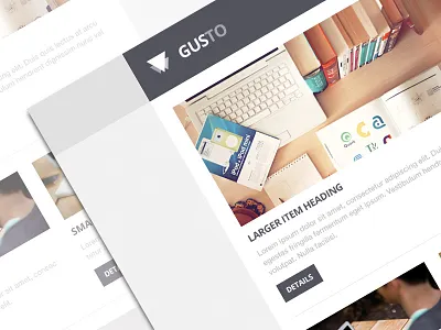Gusto Email Theme email flat design freebie minimal psd psddd template theme web design