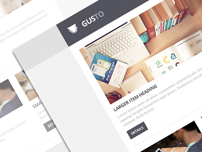 Gusto Email Theme email flat design freebie minimal psd psddd template theme web design