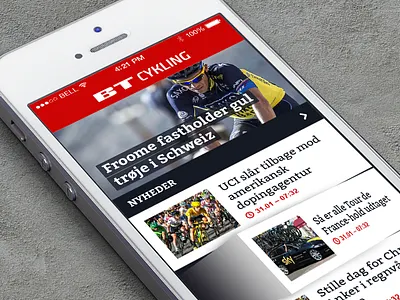 BT Bike App Redesign app bike bt ios7 iphone red. flat simple ui