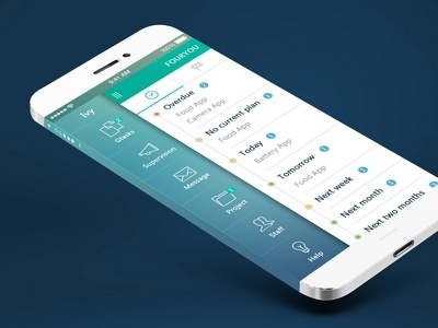 Project Manager blue clean flat green ios7 manager project