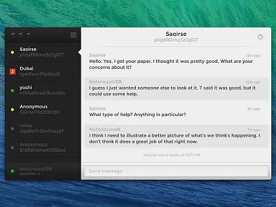 Chat - Mac App (OS X) chat conversation mac retina secure security ui user interface