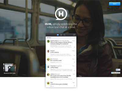 letshum.com app background image chat email interface mac app marketing video website